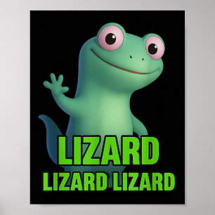 Funny Weirdcore Animal Women Men Lizard Liz Poster