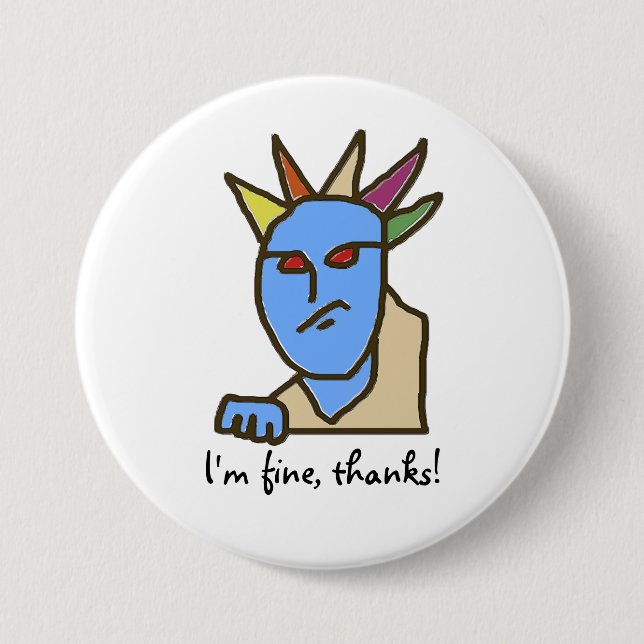 Funny WEIRDOS Annoyed Cartoon Button (Vorderseite)