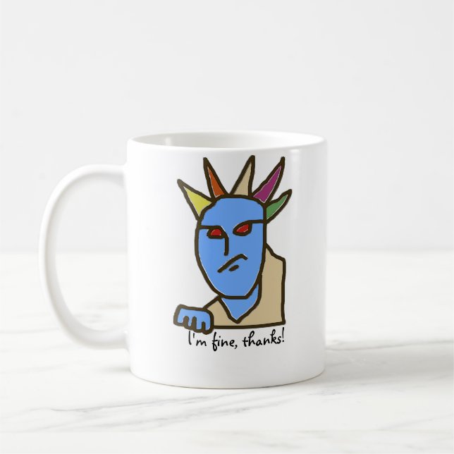 Funny WEIRDOS Annoyed Cartoon Kaffeetasse (Links)