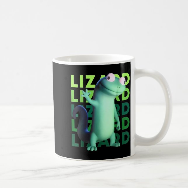 Funny Weirore Lizard Meme _ 3d Surreal Animal  Kaffeetasse (Rechts)
