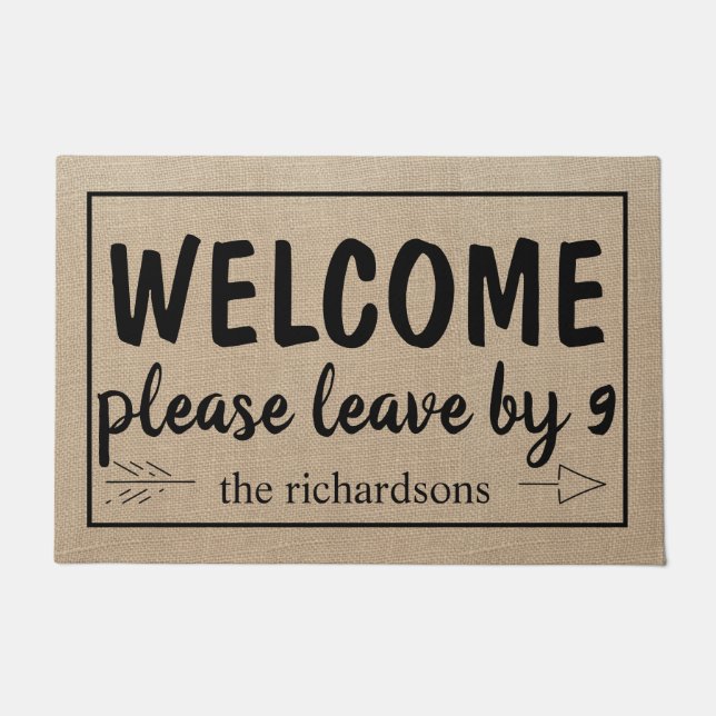 Funny Welcome Bitte Verlass bei 9 Doormat Fußmatte (Vorderseite)