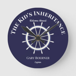 Funny Welcome On Board's Wheel Wall Clock Runde Wanduhr