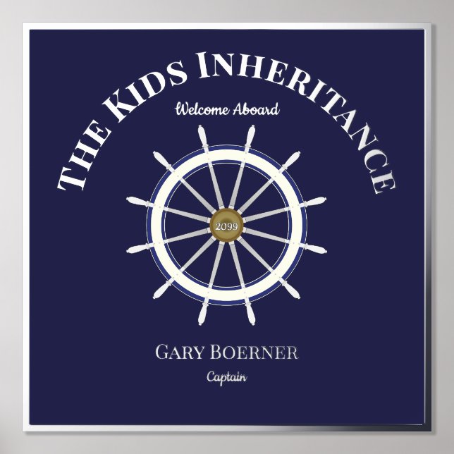 Funny Welcome on the Ship's Wheel Foil Text Foliendrucke (Vorderseite)