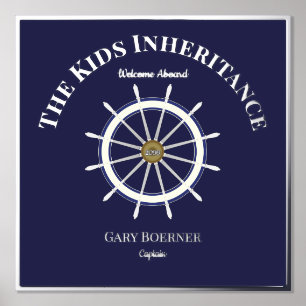 Funny Welcome on the Ship's Wheel Foil Text Foliendrucke