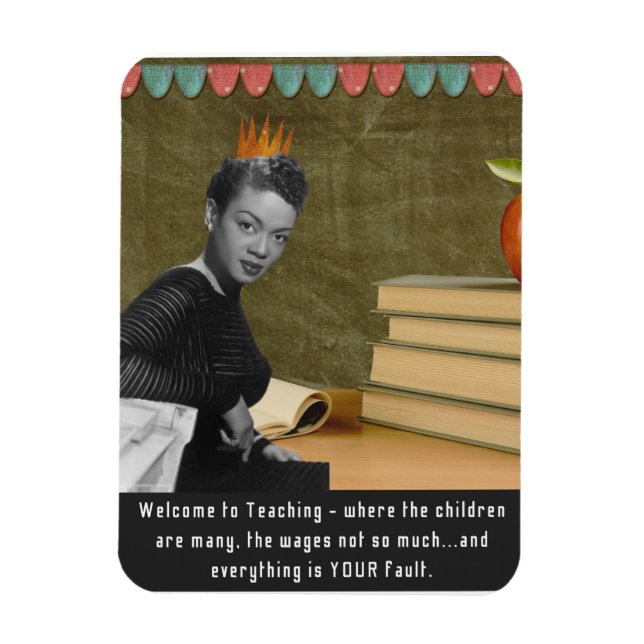 Funny Welcome Teacher Vintag Black Woman Magnet (Vertikal)