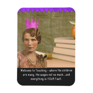 Funny Welcome Teacher Vintag Woman Magnet