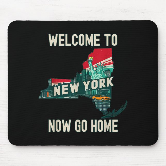 Funny Welcome To New York Retro Design, Funny New  Mousepad (Vorne)