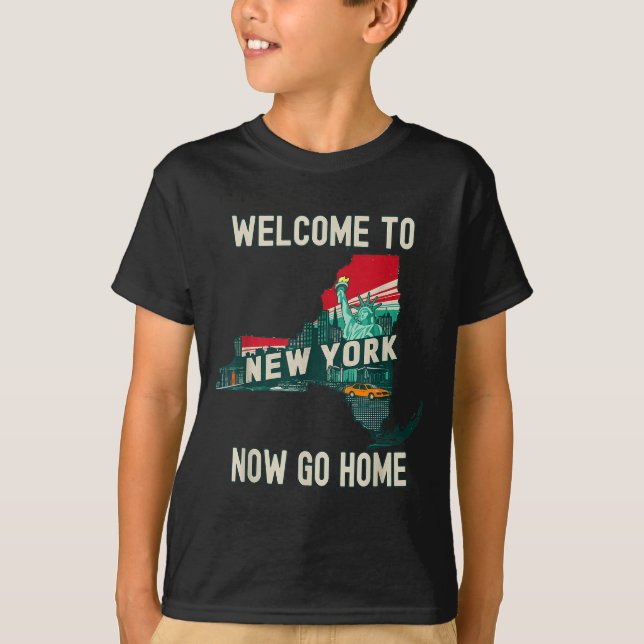 Funny Welcome To New York Retro Design, Funny New  T-Shirt (Vorderseite)