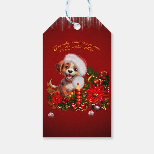 Funny Welpe Geschenkanhänger (Vorderseite)