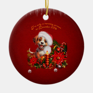 Funny Welpe Keramik Ornament