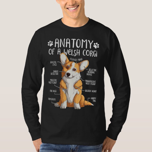 Funny Welsh Corgi Dog Anatomy Dog 437 T-Shirt (Vorderseite)