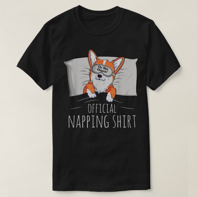 Funny Welsh Corgi Dog Lover Power Napper Napping T-Shirt (Design vorne)
