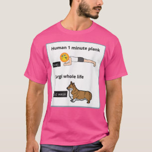 Funny Welsh Corgi Eigentümer Albern Yoga Joke Plan T-Shirt