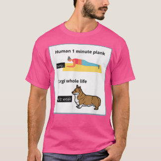 Funny Welsh Corgi Eigentümer Albern Yoga Joke Plan T-Shirt