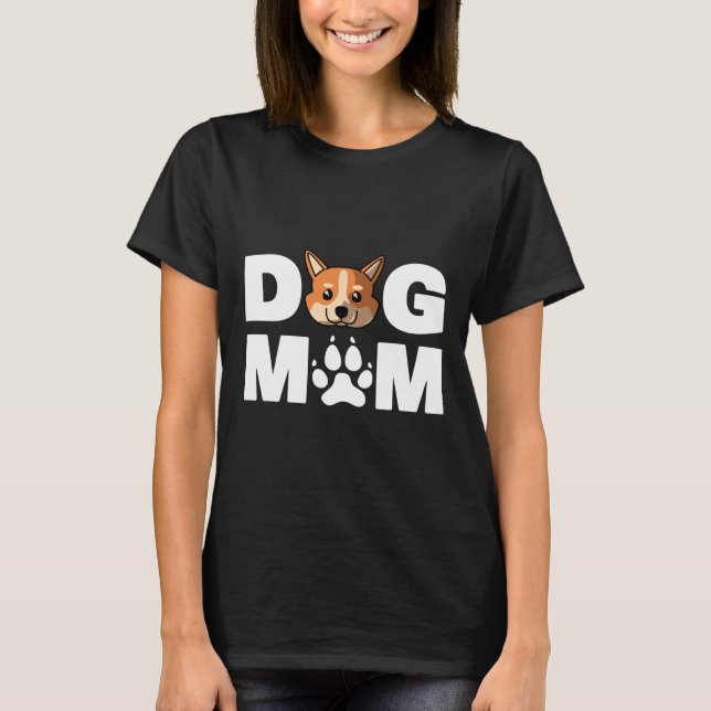 Funny Welsh Corgi Mama Liebe R T-Shirt (Vorderseite)