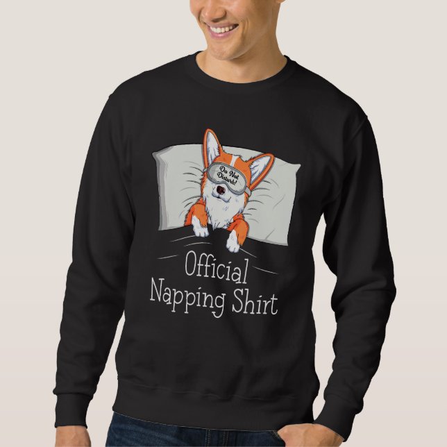 Funny Welsh Corgi Power Napper Dog Lover Napping Sweatshirt (Vorderseite)