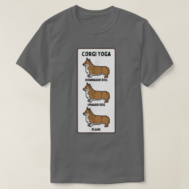 Funny Welsh Corgi Yoga Albern Pet Owner Joke Plank T-Shirt (Design vorne)