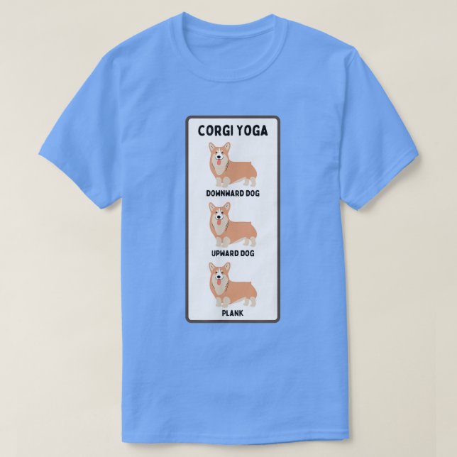 Funny Welsh Corgi Yoga Albern Pet Owner Joke Plank T-Shirt (Design vorne)