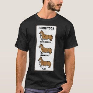 Funny Welsh Corgi Yoga Albern Pet Owner Joke Plank T-Shirt