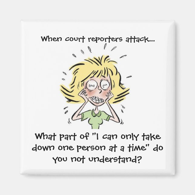 Funny, wenn Gerichtsberichterstatter angreifen Magnet (Vorne)