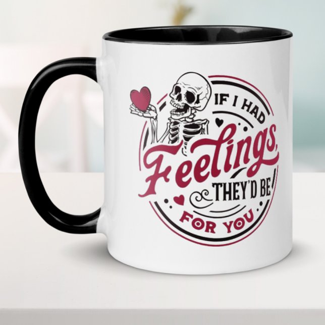 Funny, wenn ich Gefühle hatte Valentine Tasse (Funny Valentine's Day mug for boyfriend, girlfriend, husband or wife.)
