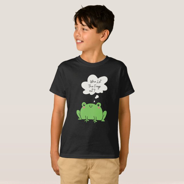 Funny Wer die Frösche gelassen hat T-Shirt (Vorne ganz)