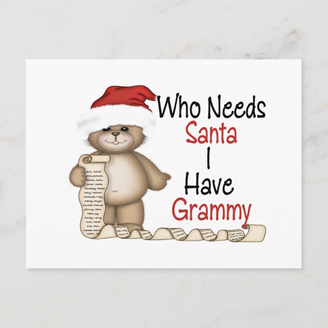 Funny Wer Santa Grammy braucht Feiertagspostkarte (Vorderseite)