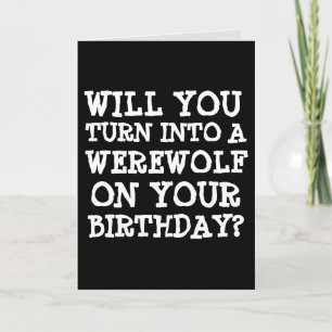 FUNNY WEREWOLF BIRTHDAY CARD CARDS KARTE