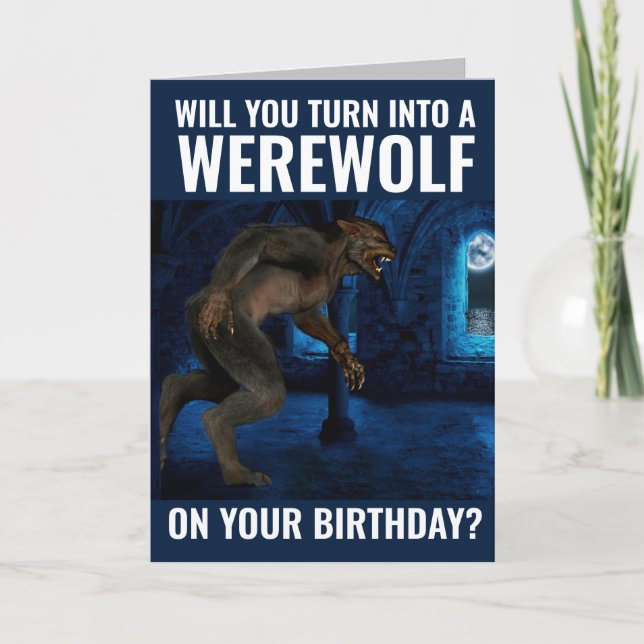 FUNNY WEREWOLF BIRTHDAY CARD FÜR BROTHER IHM KARTE (Vorderseite)