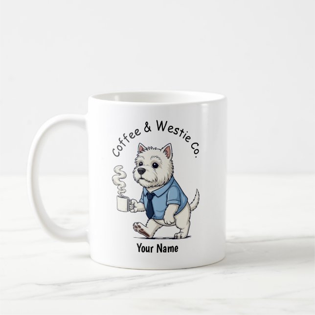 Funny West Highland Whit Dog Business Suit Coffee  Kaffeetasse (Links)