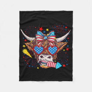 Funny Western America Kuh 4. Juli 1 Fleecedecke