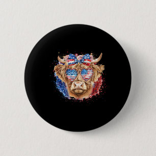 Funny Western America Kuh 4. Juli Button