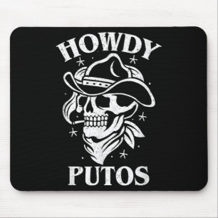 Funny Western Cowboy Skull Geschenk - Hola Putos S Mousepad