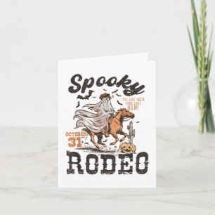Funny Western Halloween Spooky Rodeo Cowgirl Niedl Karte