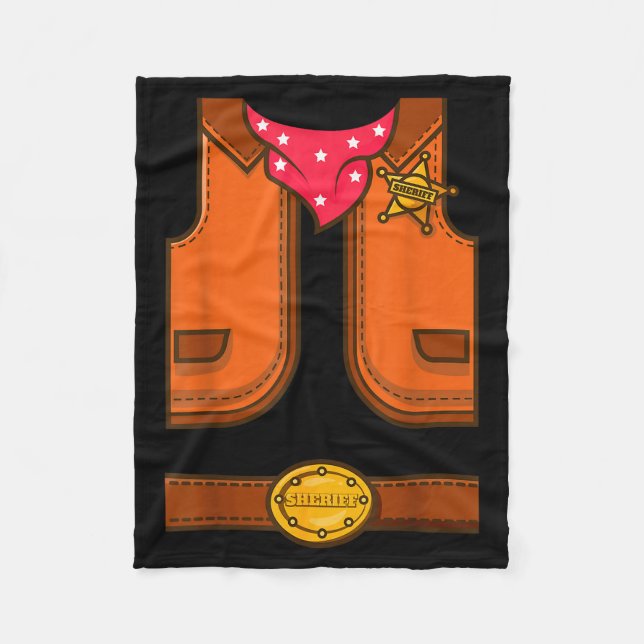 Funny Western Sheriff Halloween Cowboy Vest Simple Fleecedecke (Vorderseite)