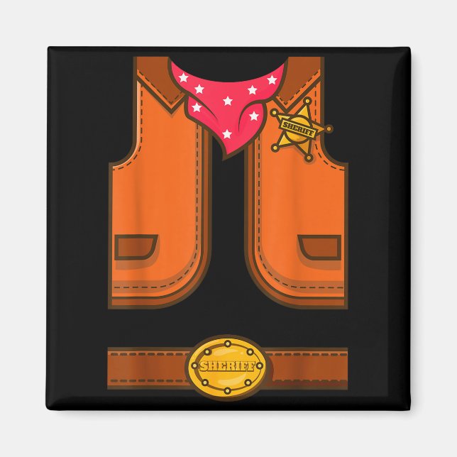 Funny Western Sheriff Halloween Cowboy Vest Simple Magnet (Vorne)