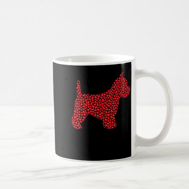 Funny Westie Dog Lover Hearts Love Westie Valentin Kaffeetasse (Rechts)