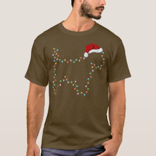 Funny Westie Dog Xmas Lighting Weihnachtsmannmütze T-Shirt