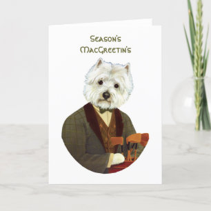 Funny Westie Weihnachtskarte Feiertagskarte
