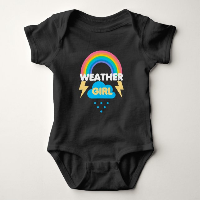 Funny Wether Girl Meteorologe Meteorology Cloud Baby Strampler (Vorderseite)