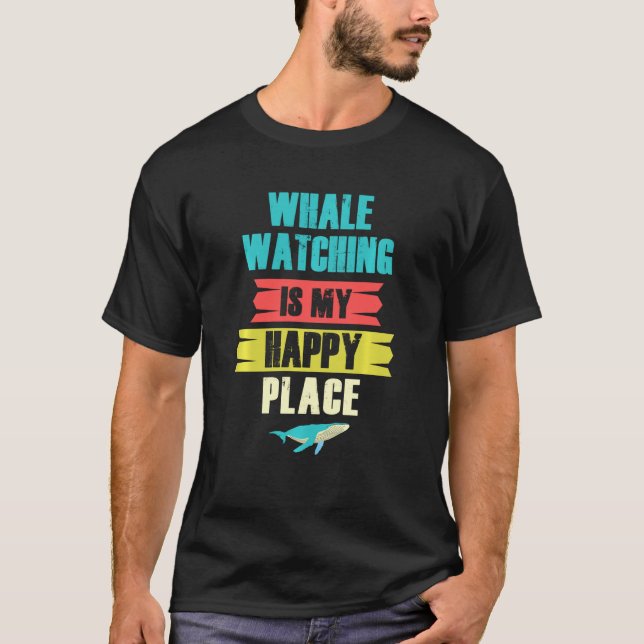 Funny Whale beobachtet glückliche Segel Meeresbiol T-Shirt (Vorderseite)