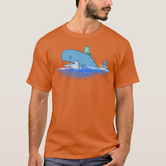 Funny Whale Shirt mit Vogel 1