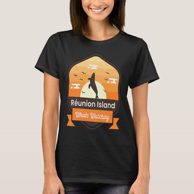 Funny Whale Watching Réunion Island Marine B T-Shirt (Vorderseite)
