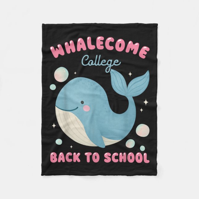 Funny Whalecome zurück zur Uni der Schule Teach Fleecedecke (Vorderseite)