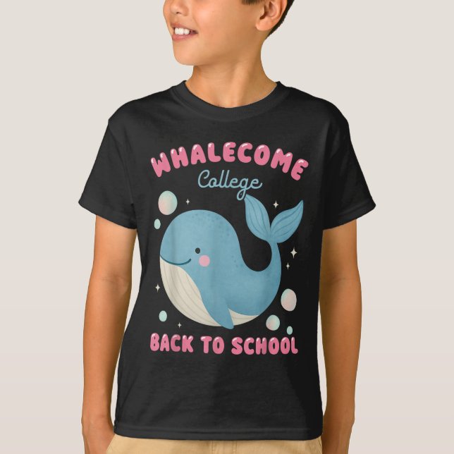Funny Whalecome zurück zur Uni der Schule Teach T-Shirt (Vorderseite)