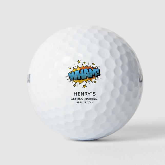 Funny Wham Bachelor Party Gastgeschenk Hochzeit Golfball (Vorderseite)