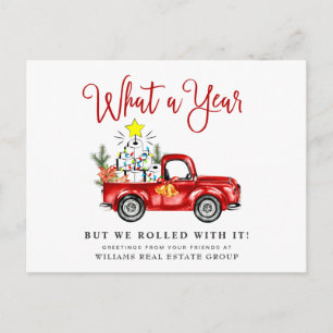 Funny What a Year Christmas Corporate Postkarte