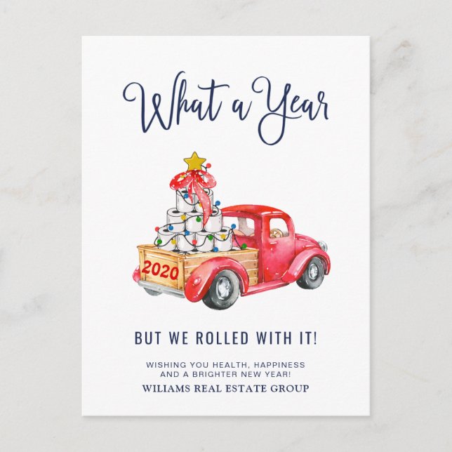 Funny What a Year Christmas Corporate Postkarte (Vorderseite)