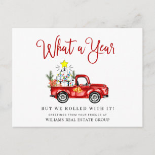 Funny What a Year Christmas Corporate Postkarte