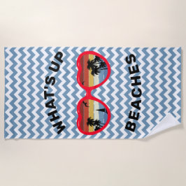 Funny 'What's Up, Beaches' Retro Sonnenbrille Strandtuch